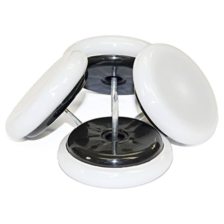 Richelieu 1.5 in. TruGuard White Plastic Base Round Nail on Cushioned Glides, Gold, 4PK 235894